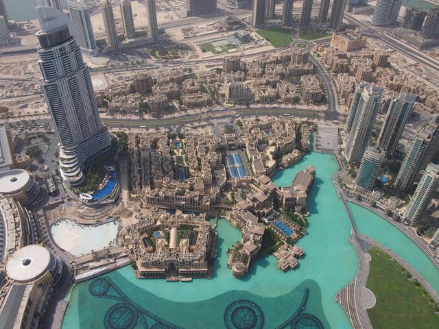 Dubai mit Fountain von oben